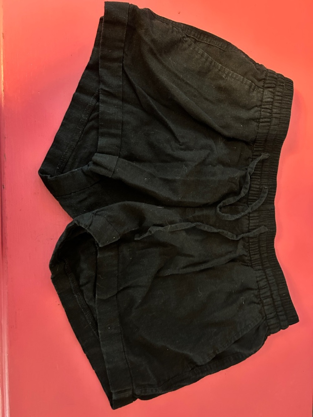 Black Women's linen shorts